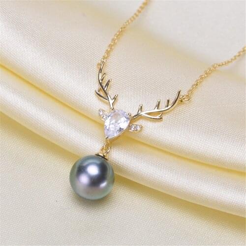 DIY pearl accessories 925 silver Blank pearl Sets of Chain Setting Base empty pendant chain with