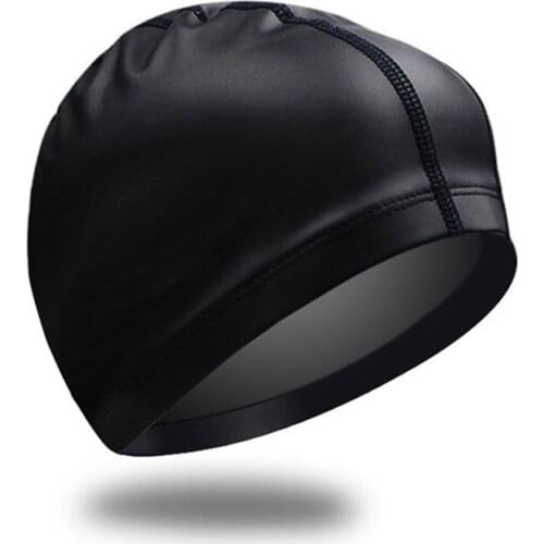 Woman Long Hair Bath Protection PU Coated Supper Elastic Free Size Swimming Hat Swim Cap