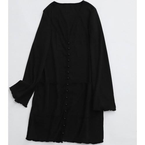 Spring new street fashion style solid color V-neck long sleeve dress women, elastic loose sexy big pocket dress women