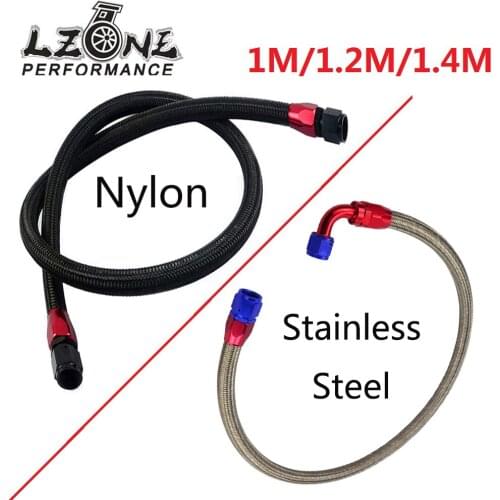 1M/1.2M/1.4M AN10 Stainless Steel Braided Or Braided Fuel Oil Line + Straight Swivel Fitting + 90 Degree Swivel Fitting