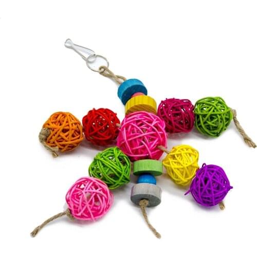 1 PCS Small Pet Supplies Small-and Medium-sized Parrot Bite Toy Rattan Robot Heshangxuanfengjintaiyang