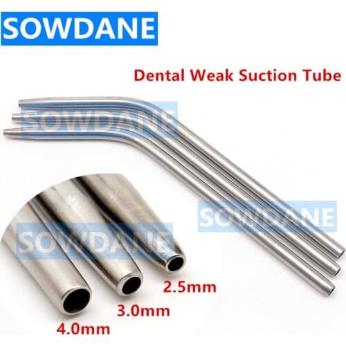 1 piece Stainless Steel Accessary Part Suction Aspirator Tube Dental Blow Sucker Angled Lab Tubes 2.5mm 3mm 4mm