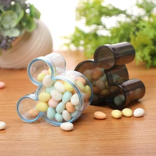 10pc Multicolor Mouse Shape Candy Box Mini Plastic Box Christmas Wedding Birthday Party Decoration Supplies Gift for Kids