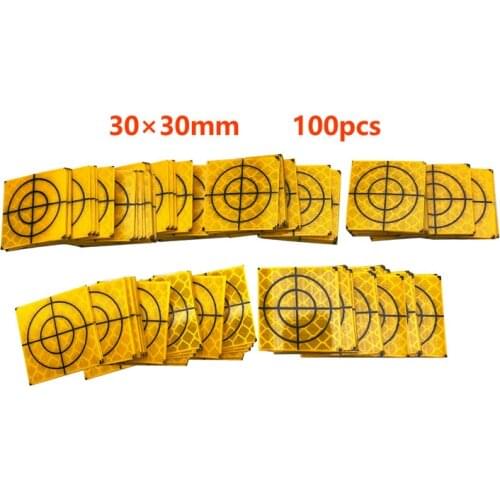 100PCS YELLOW REFLECTOR SHEET 30X30MM REFLECTIVE TARGET FOR TOTAL STATION