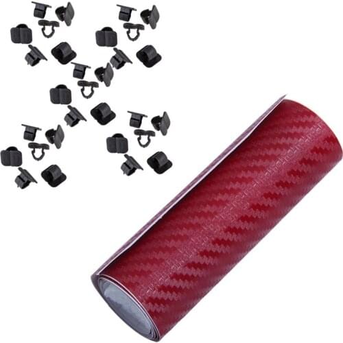 30Pcs Fender Liner Fastener Rivet Push Clips Retainer with Car Vehicle DIY 3D Carbon Fiber Vinyl Wrap Roll Film Sticker