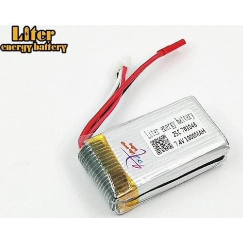 5pcs 2s 7.4V 1000mah Battery For MJXRC Battery Lipo 7.4 V 1000 mah 703048 2s JST Plug toy battery 25c