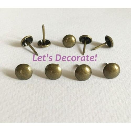 Free DHL shipping 3500pcs/lot 8mm Brass Plated Home or Garden Decorative Tack, Hobnail, Upholstery Nail