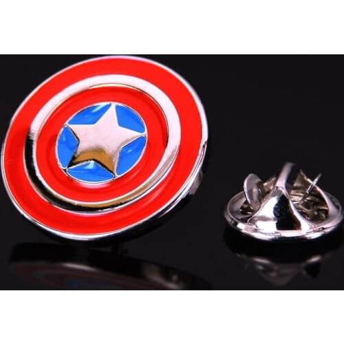 Captain USA Brooch fashion jewelry movie character Avenger League pin mens and womens French hat shirt scarf LAPEL BADGE PIN