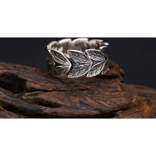 Dream Skipunk retro leaf carving ring street sign arrow male female charm jewelry male antique knuckles ring fashion party gift