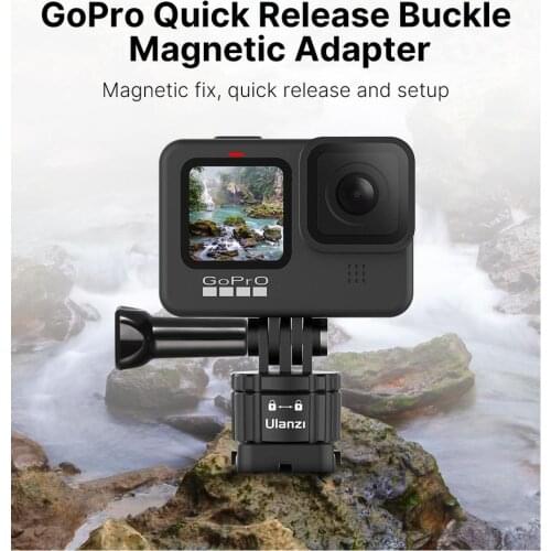 GP-11 Mini&Portable Quick Release Buckle Magnetic Adapter for Gopro Striped Non-slip Design Powerful Magnetic Attraction