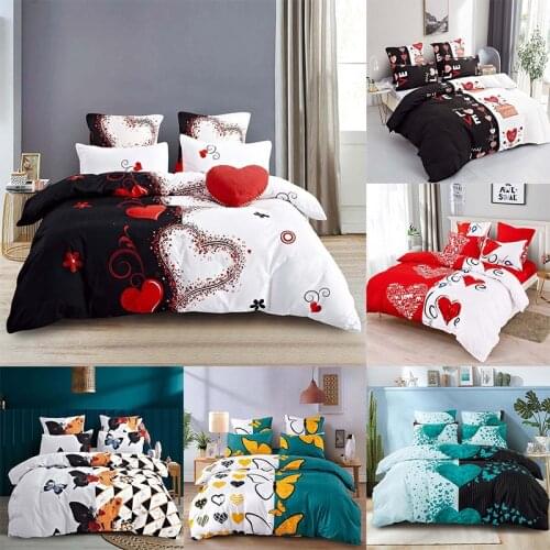 Butterfly 3D Print Luxury Bedding Set Heart Love Single Double Queen King Size Duvet Cover Set Pillowcase 2/3pc Home Textiles