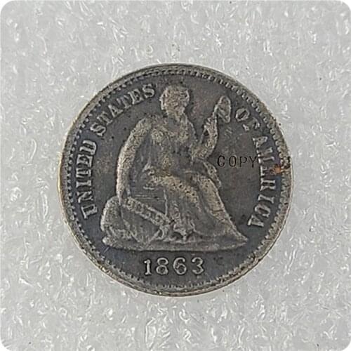1863-1868 United States 1/2 HALF Dime - Seated Liberty Copy Coins