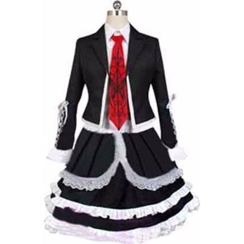 2018 Dangan Ronpa Danganronpa Celestia Ludenberg Uniform Long Sleeve Top Short Dress Anime Halloween Cosplay Costume