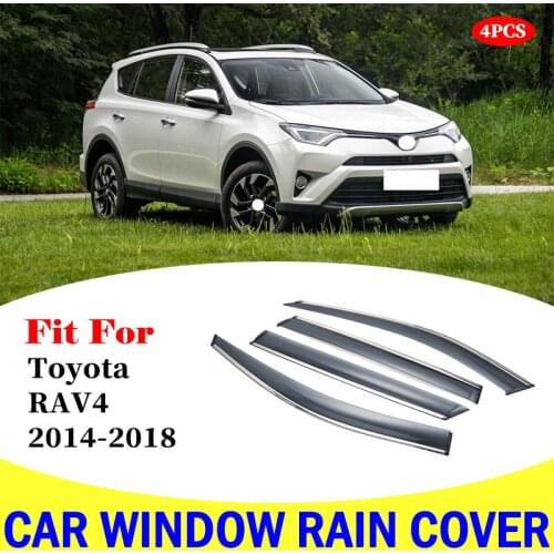 For Toyota RAV4 2014-2018 window visor car rain shield awning trim cover Side Window Deflector Door Rain Sun Shield accessories