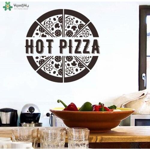 Creative Pizza Art Vinyl Wall Decals Pizza Shop Window Sticker Home Decoration For Dining Room Kitchen 40 Colors Available QQ417