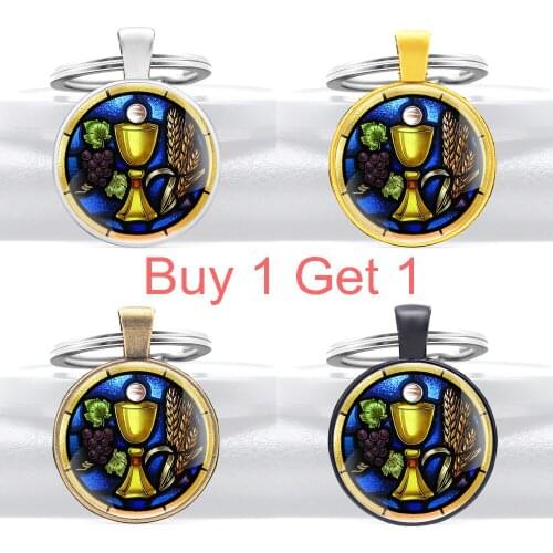Buy 1 Get 1 Holy Christian San-greal Keychain Classic Men Women Jewelry Gifts Key Rings