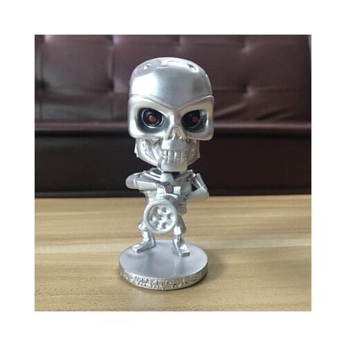 Hot Sci-Fi Film Judgment Day Endoskeleton T-800 3D Cute Head Knocker Bobble Head Action Figure Toys