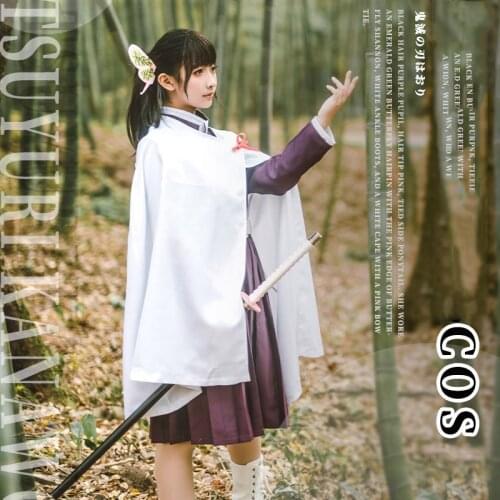 Demon Slayer Hot Japan Anime Cosplay Clothes Kimetsu No Yaiba Tsuyuri Kanawo Cos Costume Props Women Uniform Cloak Headdress