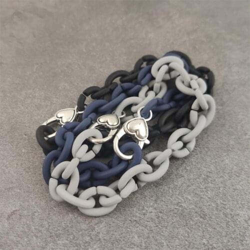 Trendy Acrylic Thick Flat Link Rubber Plated Chain Bracelets For Women Bracelet Wristband Fashion Celebrity Jewelry