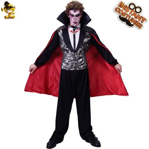Mens Gothic Vampire Costume Halloween Party Fancy Dress Carnival Cosplay Vampire Costumes With Cape
