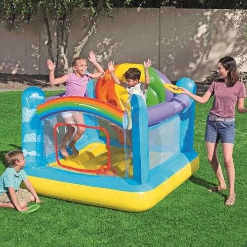 Inflatable Bouncer Toddler Bounce House for Birthday Party Rainbow Jumping Castle Bouncer Playhouse Children Outdoor Yard Toys