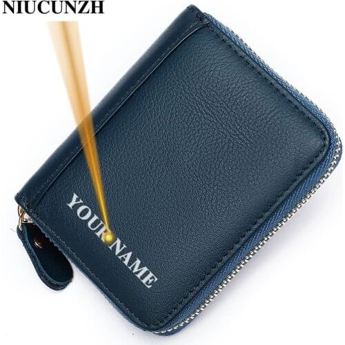 NIUCUNZH Womens card holder For cards luxury brand credit card holder womens personalized engraving Womens cardholders 8117