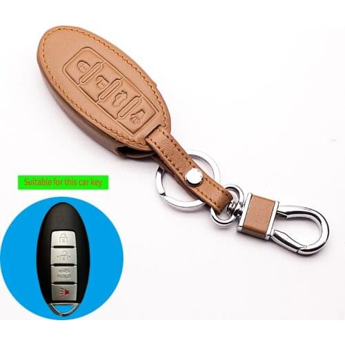 New Leather key cover for Nissan Qashqai X trail-Murano MAXIMA ALTIMA Juke 4 button car keys accessories Car wallet Car style
