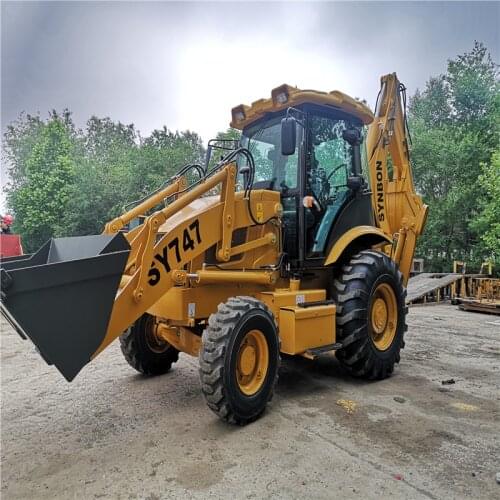 SYNBON SY747 Excavation Loading Bucket Excavator Backhoe Loader Stepless Speed Change