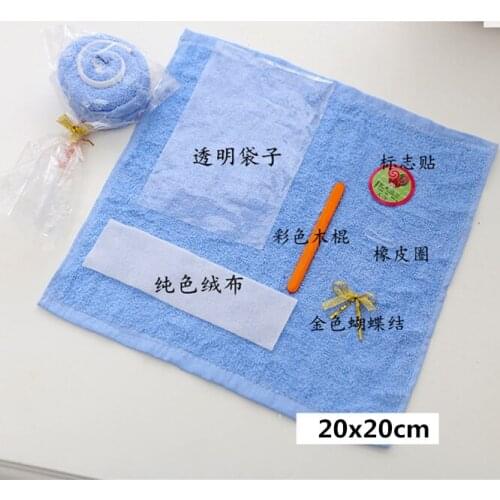 10pcs nice packing lollipop cake towel candies washing towels Creative towel 20x20cm wedding party birthday gift decor