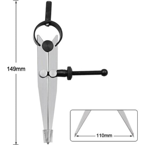 Adjustable Leather Compass Lockable Carbon Steel Divider Wing Creaser DIY Leathercraft Rotating Line Scribing Gauge Caliper Tool