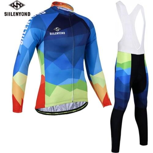 Siilenyond 2019 Pro Winter Keep Warm Cycling Jersey Set Thermal Fleece Cycling Clothes MTB Bike Cycling Clothing Suit For Men
