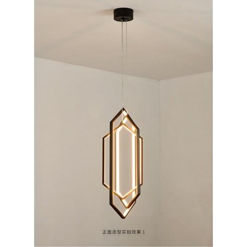 Nordic Geometric Shaped Pendant Lamps Modern Luxury Bedroom Bedside Living Room Background Dining Room Art Deco Pendant Lights