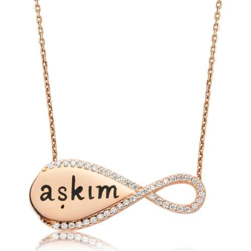 Tevuli 925 Sterling Silver My Love Printed Infinity Ladies Necklace