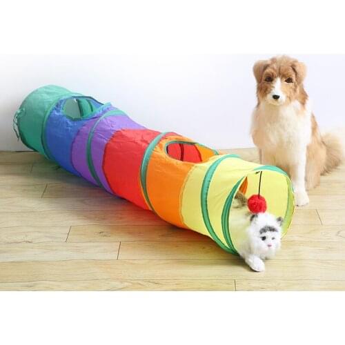 Practical Cat Tunnel Pet Tube Collapsible Play Toy Indoor Outdoor Kitty Puppy Toys for Puzzle Exercising Hiding Training and R
