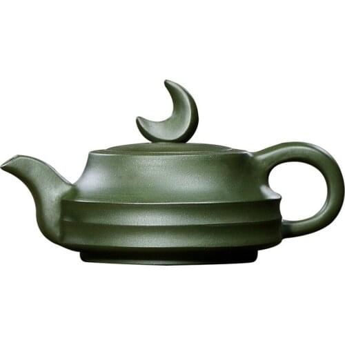 Yixing Purple Clay Pot 270ml Zisha Green Mud Crescent Teapot Handmade Traditional Chinese Tea Set Kettle