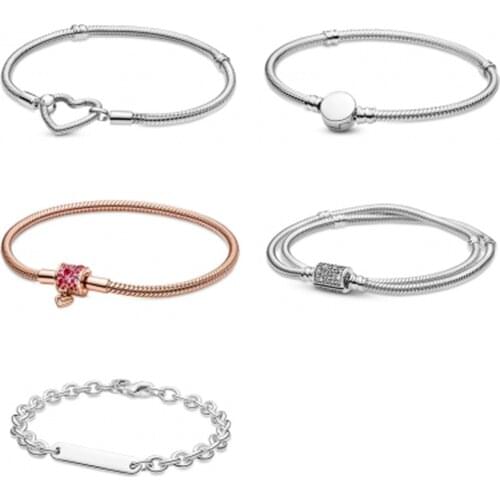 NEW 2021 100% 925 Sterling Silver Autumn Series Collect Bangle Bracelet Fit DIY Europe Women Original Fashion Jewelry Gift