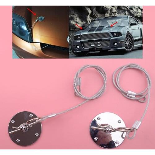 1 Pair Universal Car Racing Sport Bonnet Hood Pin Lock Latch Appearance Kit Silver 64mm
