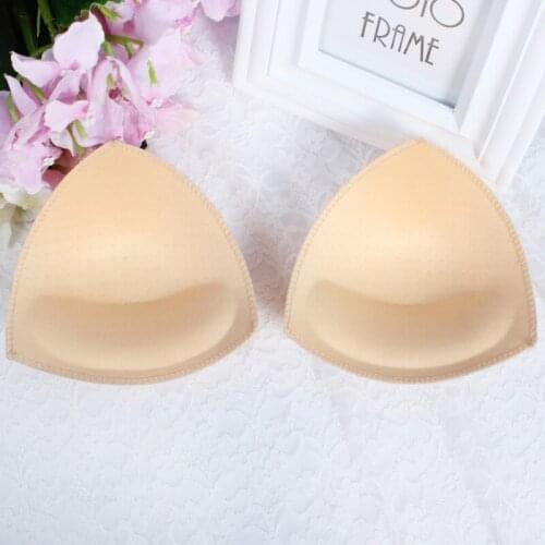 1 Pair Women Intimates Accessories Triangle Sponge Swimsuit Breast Push Up Padding Bra Foam Insert Cotton Chest Enhancers