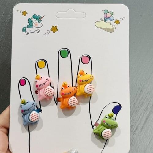 1Pcs Cute Kids Rings Cartoon Dinosaur Children Ewelry Fashion Multicolor Ring Girls Gifts Princess Jewelry Decoration Kinds