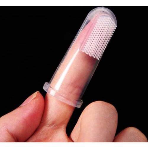 1pcs Super Soft Pet Finger Toothbrush Dog Brush Addition Bad Breath Tartar Teeth Care Dog Cat Cleaning Supplies