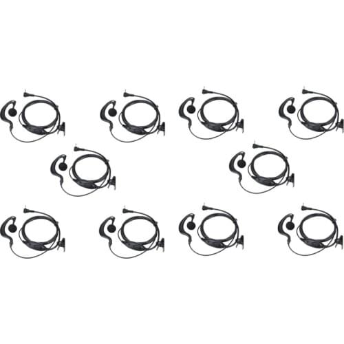 10PS 1 Pin 2.5mm Earhook Earphone PTT Mic Headset for Motorola Talkabout TLKR T5 T7 T8 T80 MR350R T6200C T6200 SX500 FV200 Radio