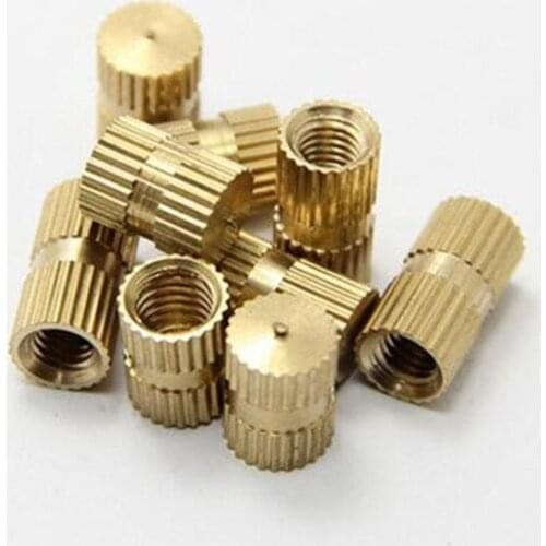 100PCS M3*5*5mm OD 5mm Brass Inserts Single Pass Copper Knurl Nut Embedded Fastener