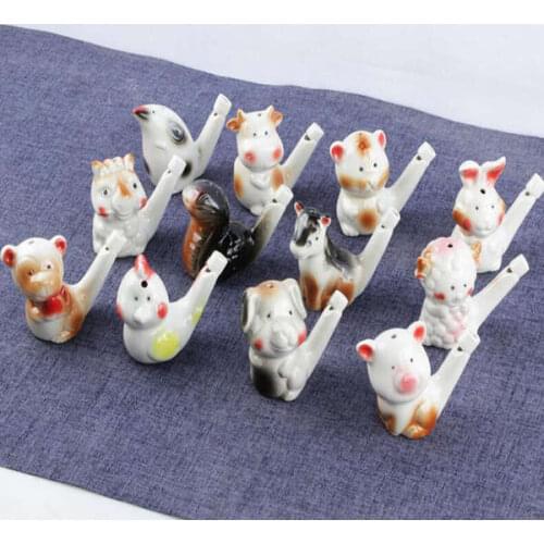 12 Zodiac Whistle Waterfowl Childrens Plaything White Porcelain Blowable Lanyard Decoration Christmas Gift