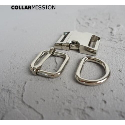 20sets/lot (metal buckle+adjust buckle+D ring/set) Metal accessory for DIY Dog collar 20mm webbing customized puppy necklace