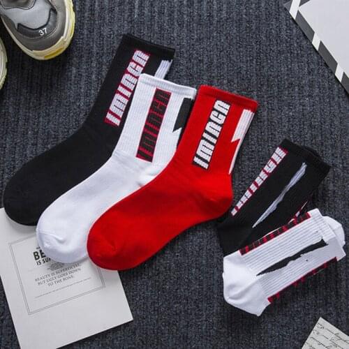 Colorful couple socks happy funny personality cotton men socks hip-hop streets tide basketball socks skateboard In tube socks