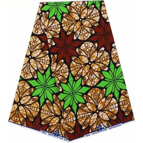 2019 African Ankara Nigeria Veritable Real Wax Colorful Beautiful Pattern Print Fabric African Cotton Wax Fabric 6 Yards