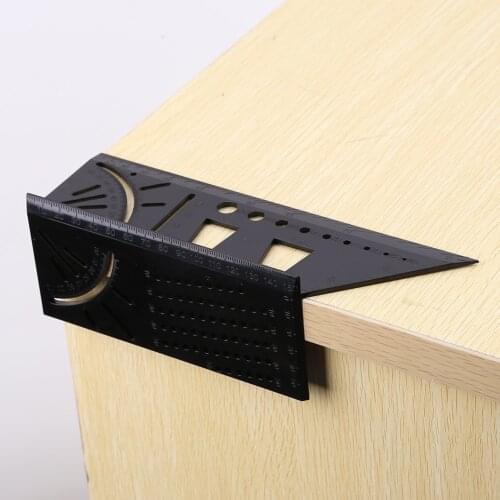 3D Mitre Angle Measuring Square Gauge with Pen Woodworking Scribe Mark Line Ruler Carpenter Layout Measuring Tools