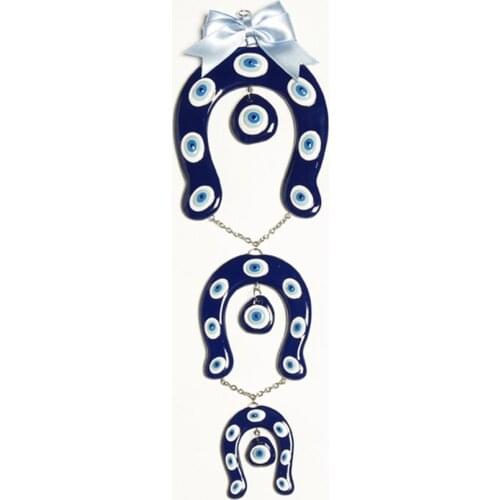 3li Kurdelalı Nal Amulet, Door, Wall & Garden Ornament Evil eye bead