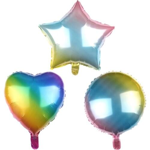 50PC 18-inch Rainbow discoloration balloon Aluminum foil helium balloons Wedding birthday party decoration supplies globos