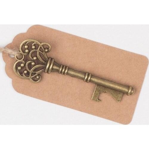 50pcs/lot wedding gift for guests souvenirs skeleton bottle opener + tags party favors festive party suppliers wedding decorati